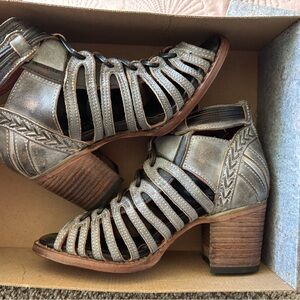 Freebird by Steven Metallic Strappy Heels